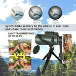 ASxmhGo 80x100 monocular telescope full accessory kit including the hand strap carry pouch and protective lens covers.