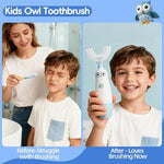 Hikid U-shaped sonic toothbrush for children showing 360-degree cleaning head