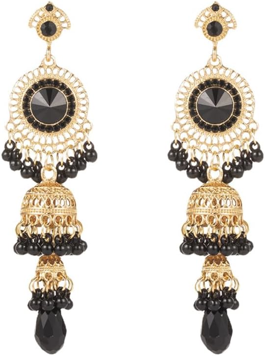 OIDIMS Bollywood Jhumka earrings front view traditional jewelry.