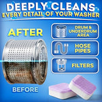 Effervescent deep cleaning tablet dissolving in water to remove pet hair and dander.