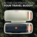 HomEquip wireless speaker travel case heavy duty dual zippers closure