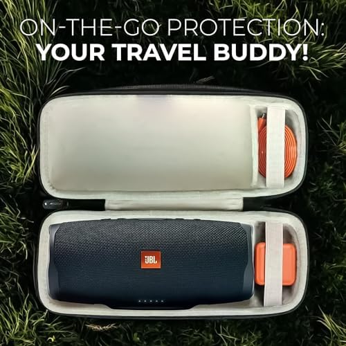HomEquip wireless speaker travel case heavy duty dual zippers closure