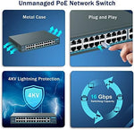 YuanLey rackmount network switch complete package contents including the standard power cord and mounting brackets.