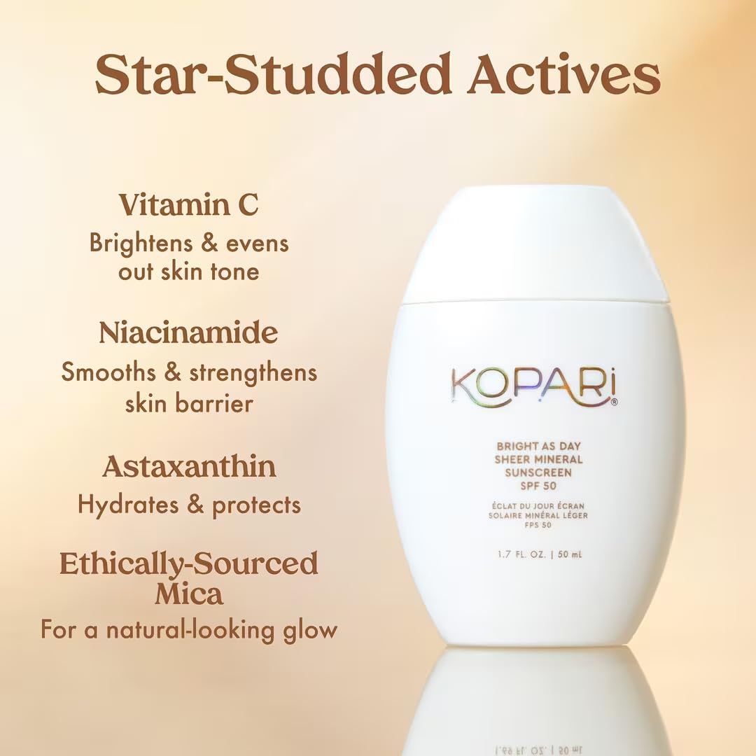 Kopari Bright as Day Sheer Mineral Sunscreen SPF 50 & Sun Shield Soft Glow Daily Face SPF 30 - Image 2