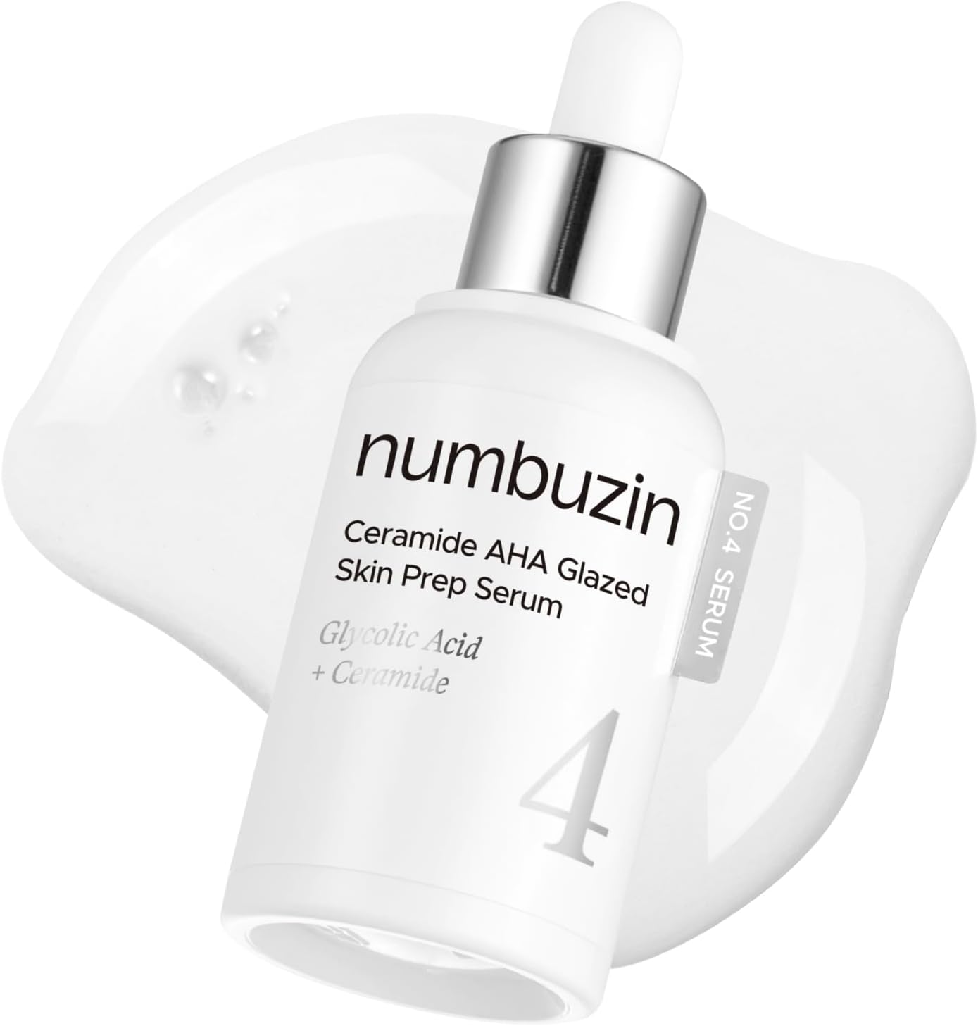 Numbuzin Number 4 Ceramide AHA PHA Glazed Skin Prep Serum front view bottle for glass skin glow