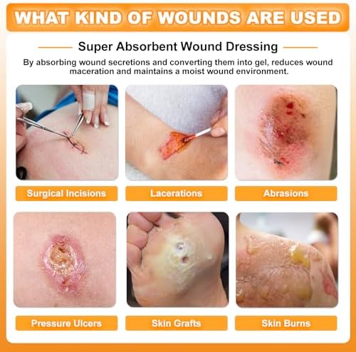 Back of the Carbou wound care dressing package showing usage instructions and product dimensions.