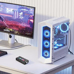 Iesooy Nollie 8 multi-channel lighting hub demonstrating the slim profile design for easy cable management behind PC case trays