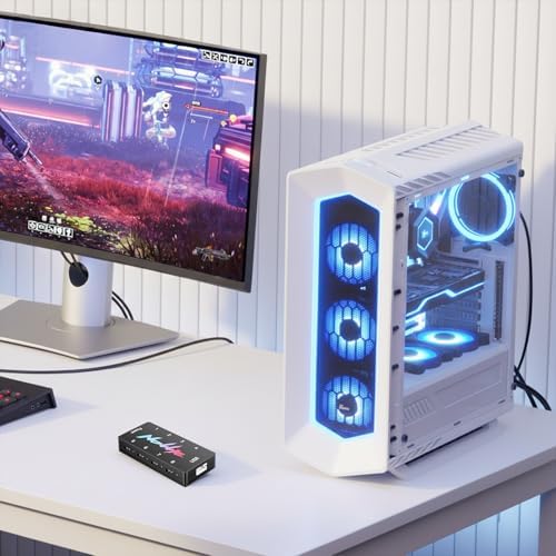 Iesooy Nollie 8 multi-channel lighting hub demonstrating the slim profile design for easy cable management behind PC case trays