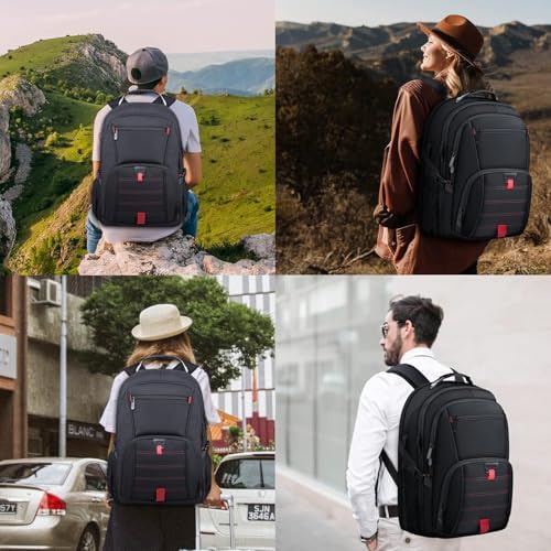 Anterk imported heavy duty travel backpack showcasing hidden rear security anti theft pocket