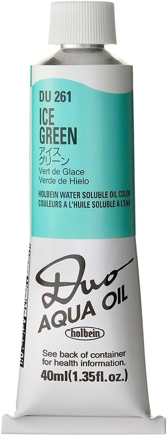 Holbein Duo Aqua Oil Ice Green front view tube packaging artist paint