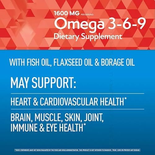 Presca Omega 3-6-9 health supplement bottle close up