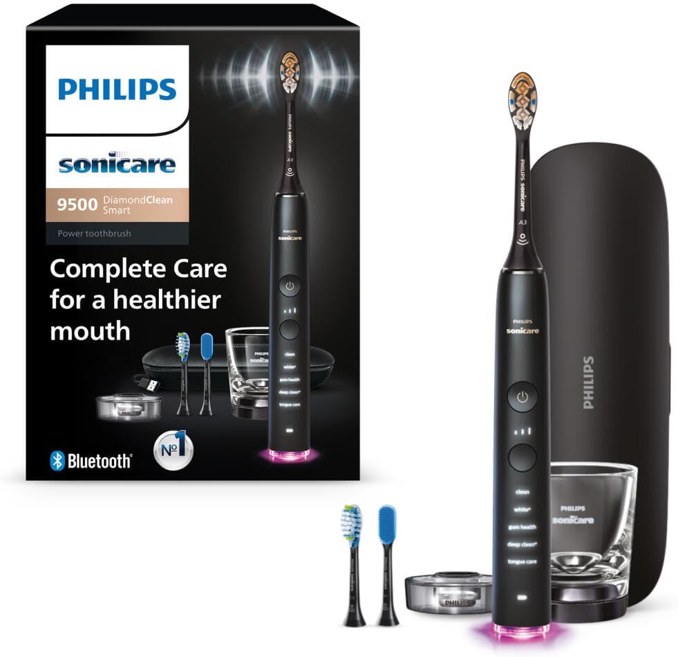 Philips Sonicare DiamondClean 9500 Electric Toothbrush 3 Brush Heads, Gray - Image 10