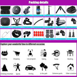 Husiway complete twenty five piece camera accessory kit laid out on a clean background