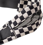 Close up of the breathable premium cotton blend fabric texture on the baby sling carrier