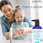 Pura D'or Kids cleanser bottle with blue cap detail