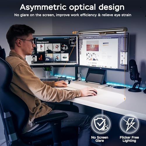 Side profile of the Miritz eye protection LED work light showing the forty five degree asymmetric design
