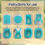 Fuich blue potty seat showing cleaning bag attachment