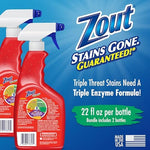 Triple enzyme formula laundry spray bottle highlighting protease amylase and lipase