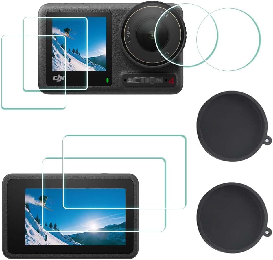 ULBTER action camera screen protector front view showcasing tempered glass clarity