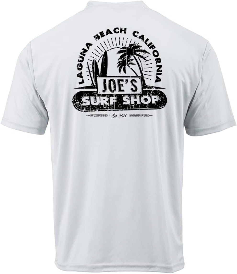 Joe's Surf Shop moisture wicking shirt collar tag detail
