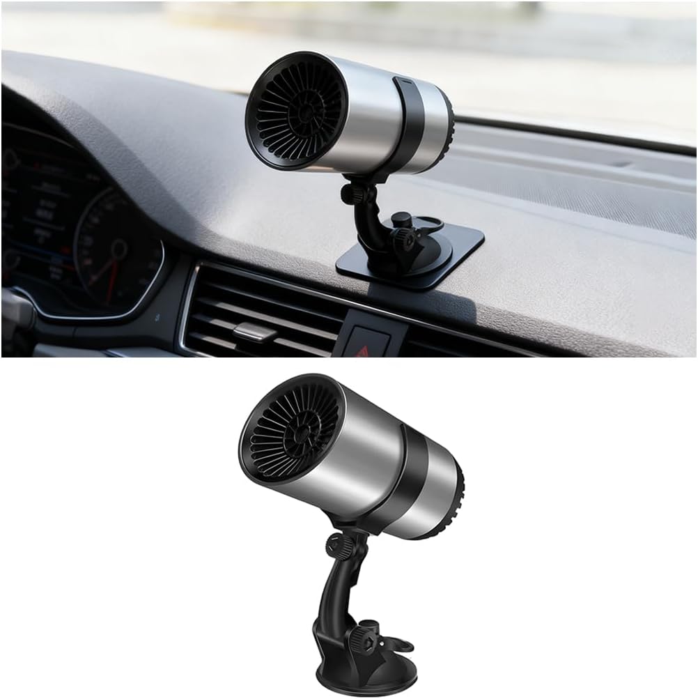 SWPHRT 12V 150W portable car heater front view showing compact windshield defogger design
