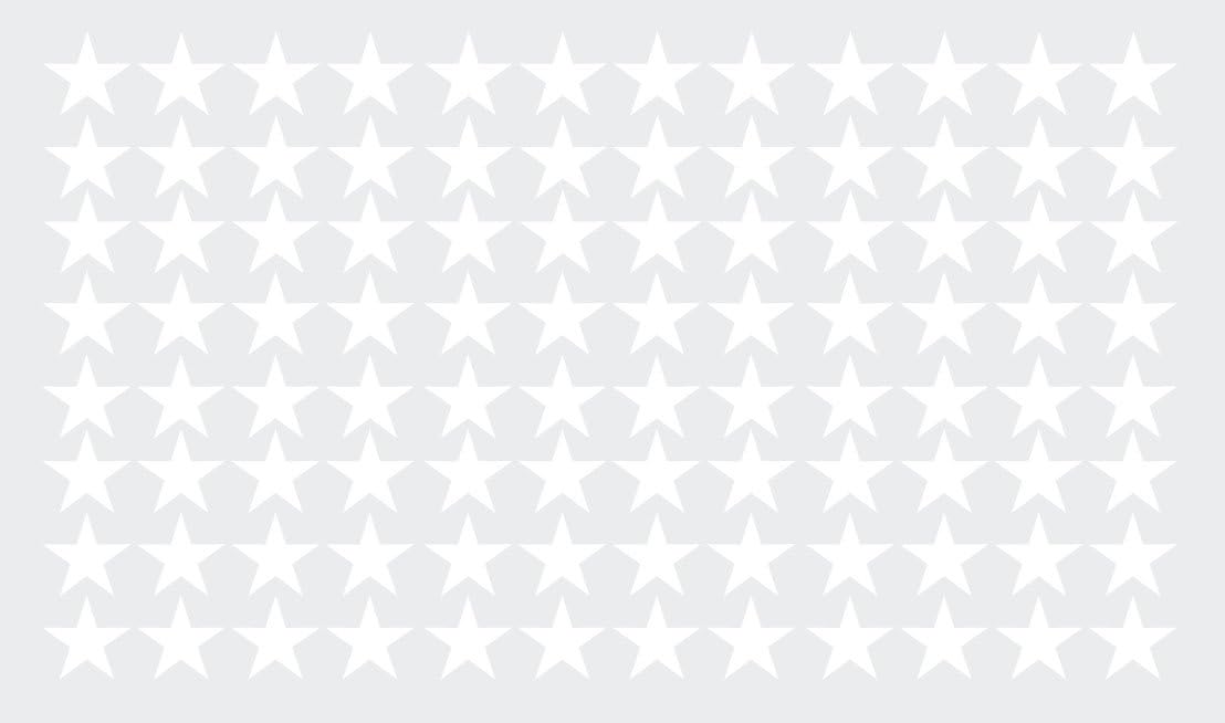 Innovative Stencils matte white star sticker application view