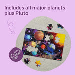 The included illustrated planet guide and multilingual reference insert resting next to the Melissa And Doug box.