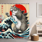 LKFBSC Japanese wave ocean scene with giant cat graphic displayed fully spread out.