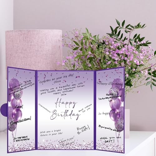 Darunaxy purple birthday party decor centerpiece