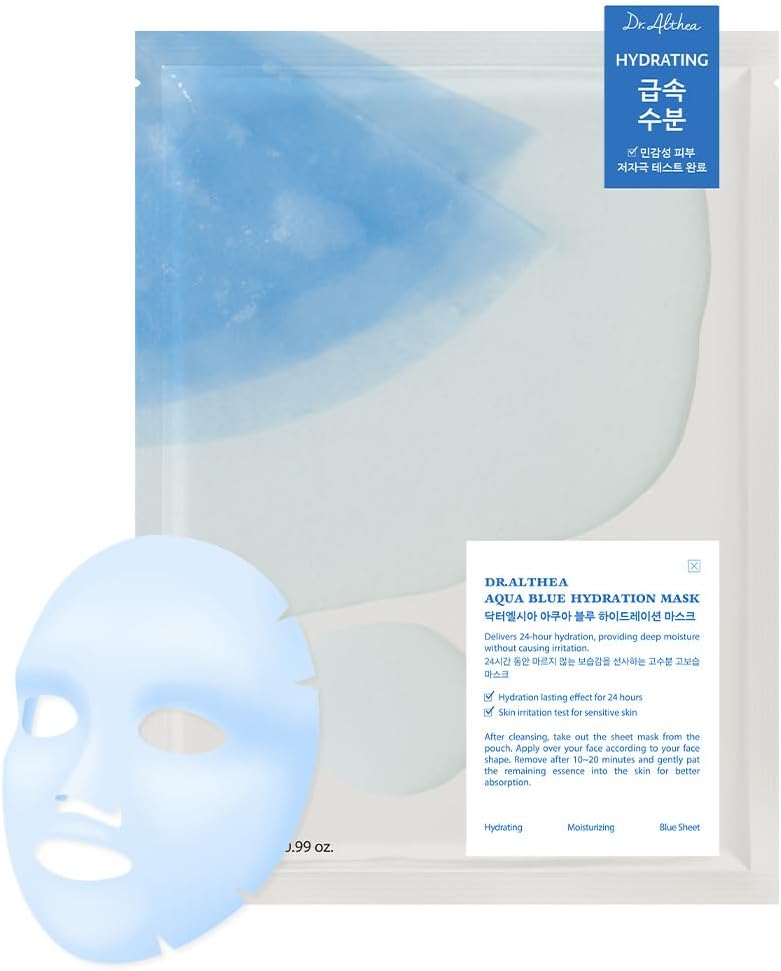 Dr.Althea Aqua Blue Hydration Mask front view showing packaging details