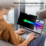 Comparison showing blue light reduction with BSPROTE filter.