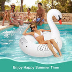 Adult lounging on large Flyfreeu swan swim tube