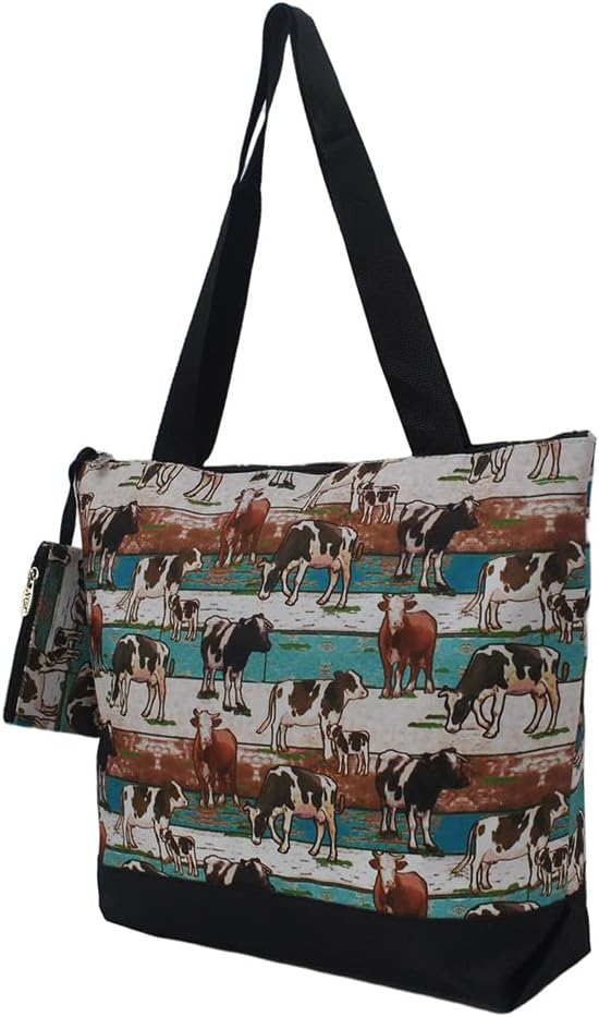 NGIL Medium Top Zipper Closure Canvas Tote Bag with Attached Matching Coin Purse For Moms and Nurses - Image 14