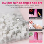 Stack of 150 white replacement sponges for ombre nail art