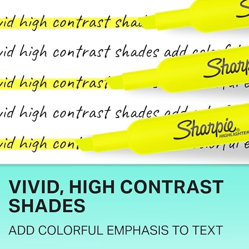 Sharpie Tank Highlighters, Chisel Tip Yellow Highlighter Pens, 12 Count - Image 6