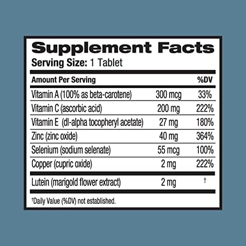 Ocuvite eye vitamins with zinc and vitamins A C and E