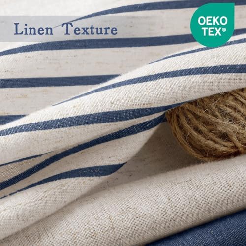 Bathroom interior styling with XOGUIBO ocean striped curtain