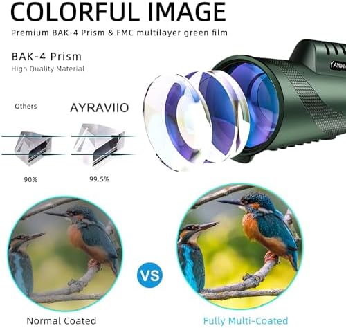 Ayraviio waterproof outdoor hiking telescope scope standing upright on a rugged rock texture