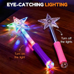 PartyFrenzy star wand showing light modes in dark room