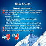 Purex 4-in-1 laundry pods being held with dry hands to demonstrate the easy single dose application.