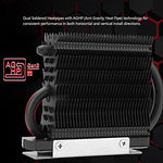 Top perspective of the black anodized aluminum alloy decorative top cover with laser engraved logo detailing on the Thermalright PRO heatsink.