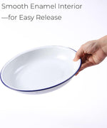 FAQQI round enamel roasting dish set for Sunday roasts