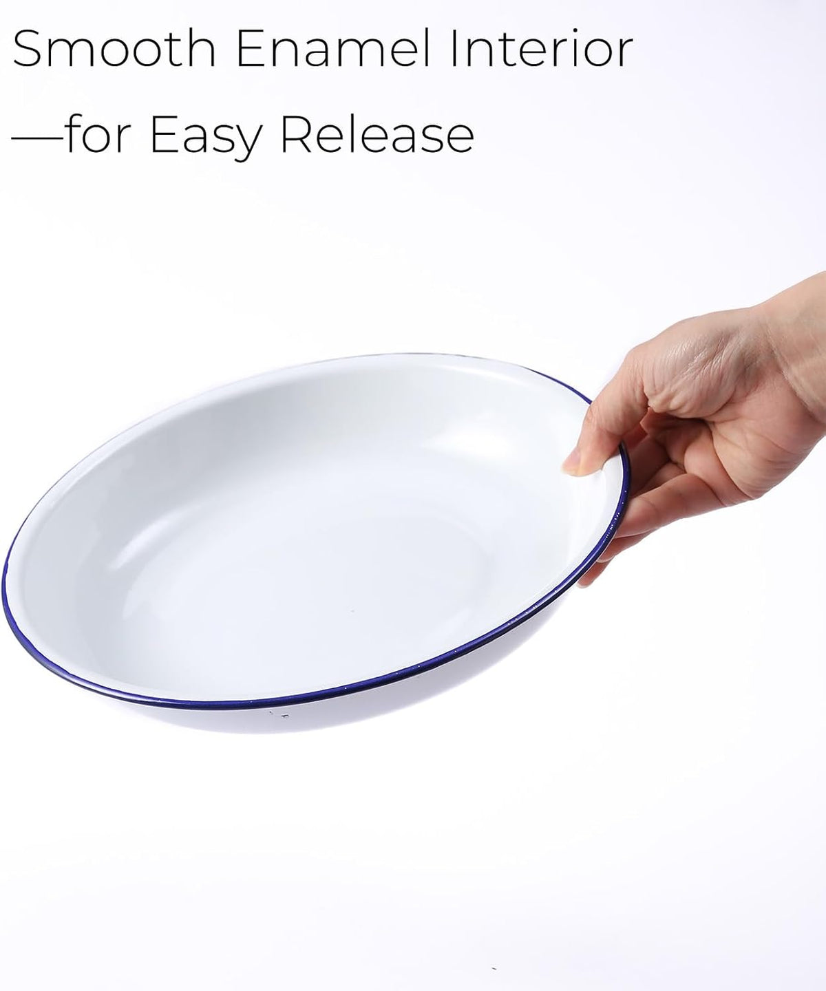 FAQQI round enamel roasting dish set for Sunday roasts