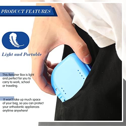 Top down view of colorful dental retainer cases