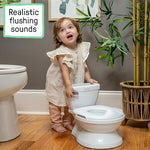 Rear view of Ingenuity potty showing built-in storage compartment