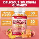 Yidout selenium 200 micrograms metabolism and energy booster supplement bottle side panel.