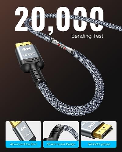 Side profile of the durable strain relief design on the Highwings DisplayPort to HDMI wire.