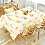 Here Comes the Son themed baby shower table setup using yellow boho tablecloths