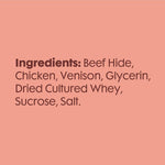 Back label of Better Belly highly digestible dog treats showing ingredients and usage guidelines