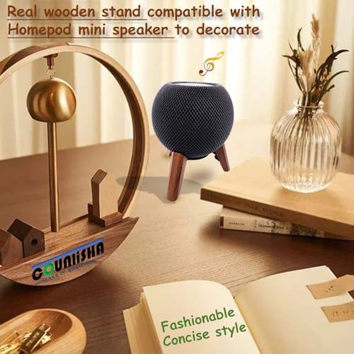 Counlisha HomePod Mini stand placed on a modern office desk